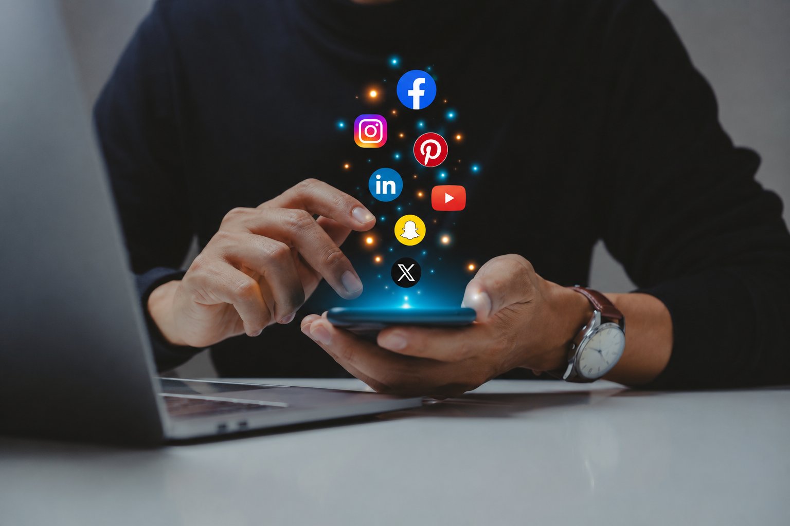 Social media apps on a phone